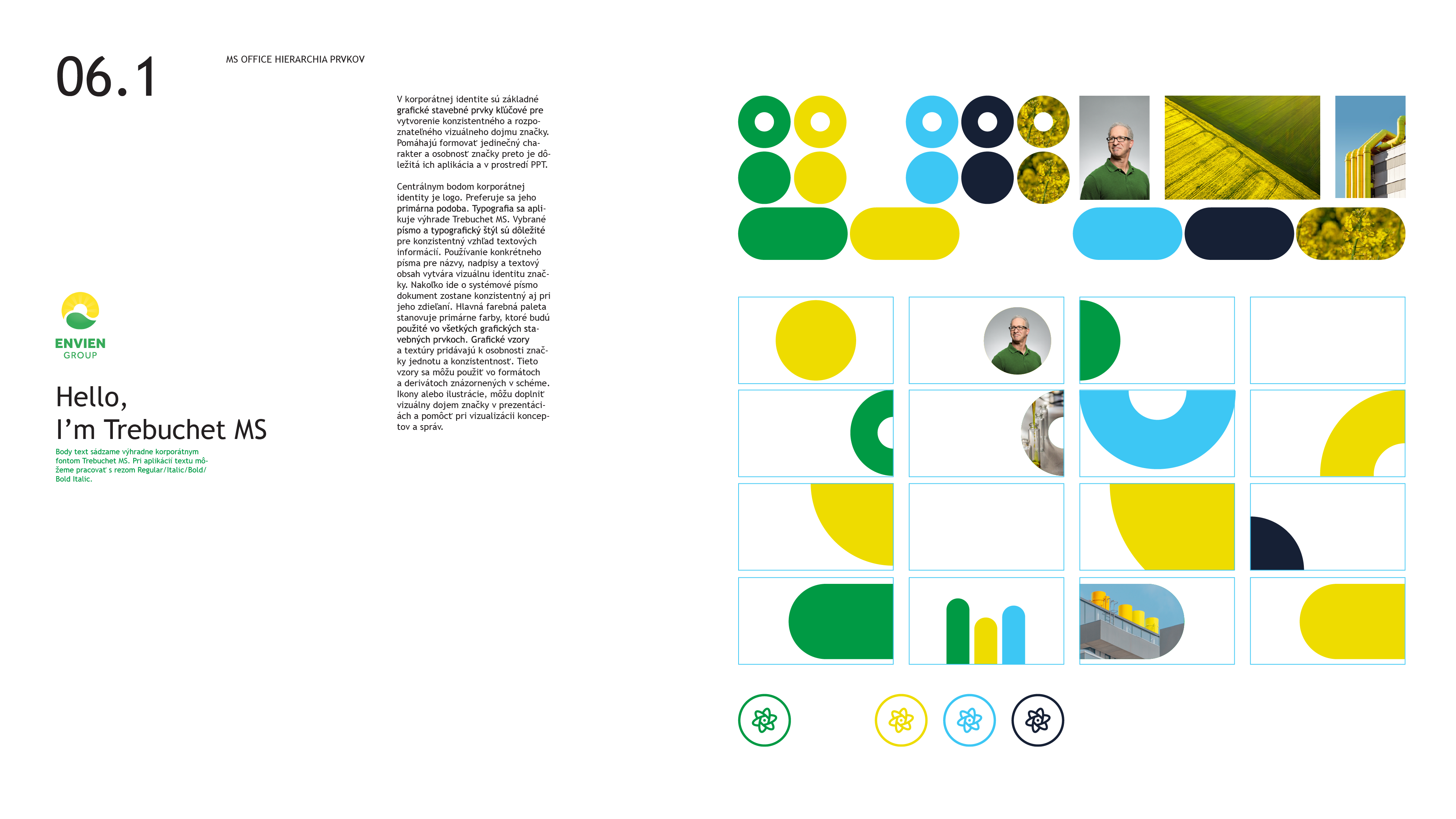 Envien Group — modulárne tvarové prvky identity