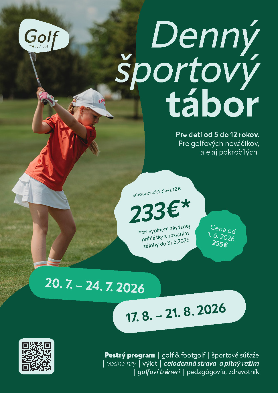 Golf Trnava — Poster tábor